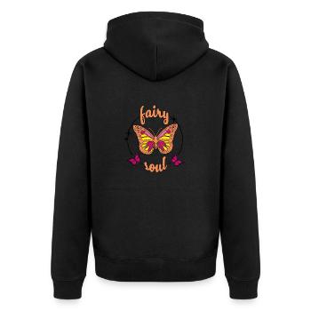 fairy soul festival look lgbtq cute - Unisex Premium Bio Zip Hoodie - Schwarz - Hinten - Nico (187cm)