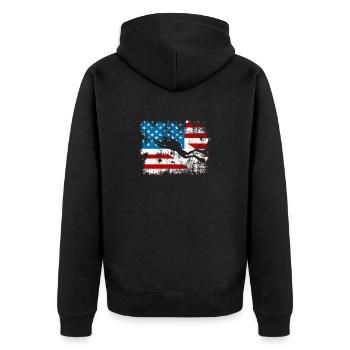 Plongée Drapeau Américain Plongeur Down Plongée US - Veste à capuche bio Premium Unisexe - noir - Dos - Nico (187cm)