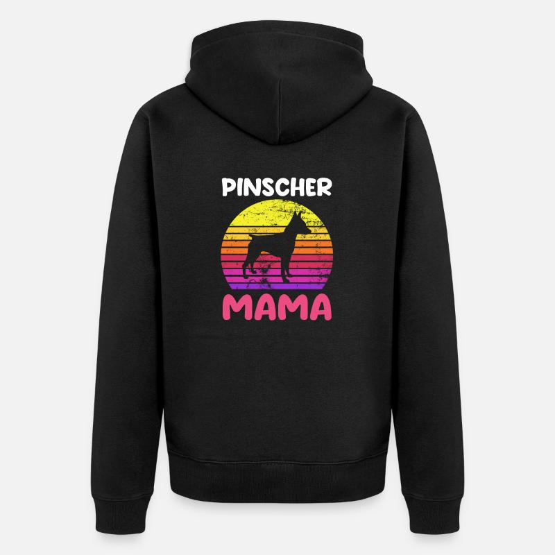 Chien Pinscher Mama - Veste à capuche bio Premium Unisexe - noir