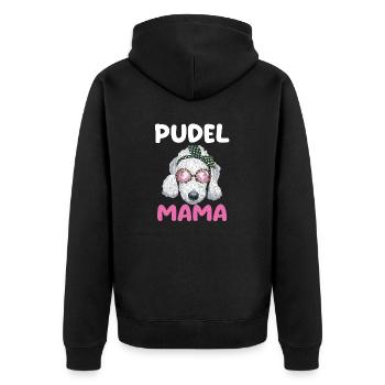 Hund Pudel Mama - Unisex Premium Bio Zip Hoodie - Schwarz - Hinten - Nico (187cm)