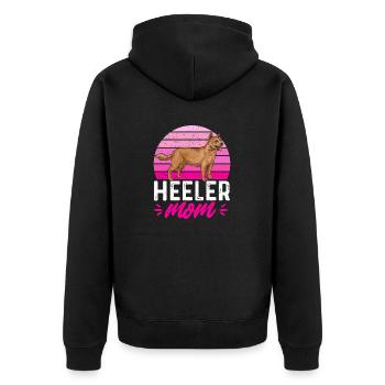 Australian Cattle Dog Red Blue Heeler - Unisex Premium Bio Zip Hoodie - Schwarz - Hinten - Nico (187cm)