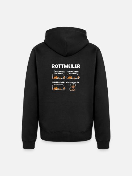 Hund Rottweiler - Unisex Premium Bio Zip Hoodie - Schwarz