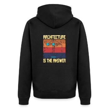 L’architecture est la réponse Architecte rétro drôle - Veste à capuche bio Premium Unisexe - noir - Dos - Nico (187cm)