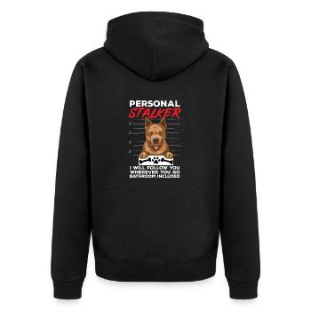 Australian Cattle Dog Red Blue Heeler - Unisex Premium Bio Zip Hoodie - Schwarz - Hinten - Nico (187cm)