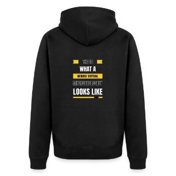 Microbiologiste virtuel débutant - Veste à capuche bio Premium Unisexe - noir - Dos - Nico (187cm)