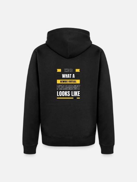 Newbie virtual pharmacist - Unisex Premium Organic Zip Hoodie - black