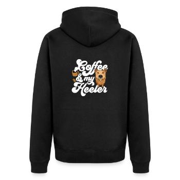 Australian Cattle Dog Red Blue Heeler - Unisex Premium Organic Zip Hoodie - black - Back - Nico (187cm)