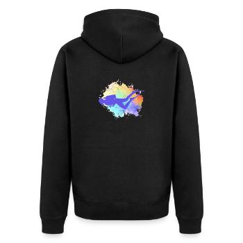 Plongée Rétro Aquarelle Apnée Aquatique Plongeur Immergé - Veste à capuche bio Premium Unisexe - noir - Dos - Nico (187cm)