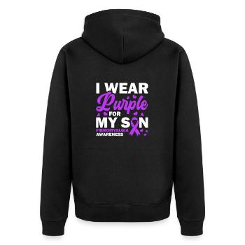 Fibromyalgia Awareness I wear purple for - Unisex Premium Organic Zip Hoodie - black - Back - Nico (187cm)