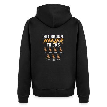 Australian Cattle Dog Red Blue Heeler - Unisex Premium Bio Zip Hoodie - Schwarz - Hinten - Nico (187cm)