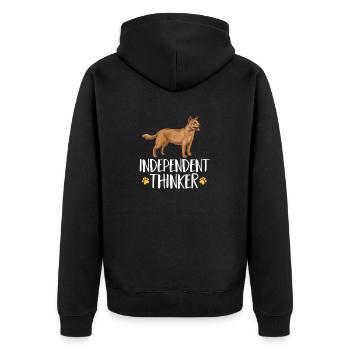 Australian Cattle Dog Red Blue Heeler - Unisex Premium Bio Zip Hoodie - Schwarz - Hinten - Nico (187cm)