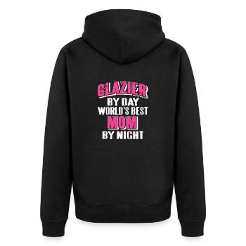 Glazier By Day World’s Best Mom By Night Funny - Veste à capuche bio Premium Unisexe - noir - Dos - Nico (187cm)