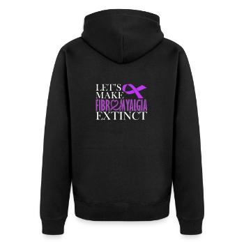 Wir Wollen Fibromyalgie Ausrotten - Unisex Premium Bio Zip Hoodie - Schwarz - Hinten - Nico (187cm)