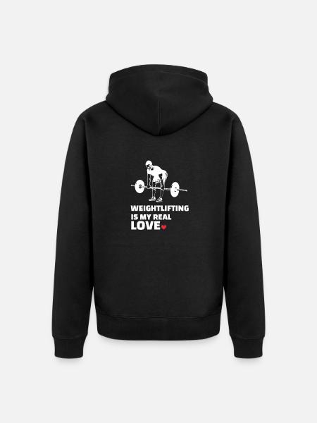 J’adore l’haltérophilie - Veste à capuche bio Premium Unisexe - noir