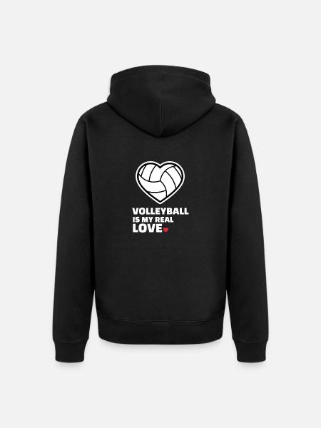 I love volleyball - Unisex Premium Organic Zip Hoodie - black
