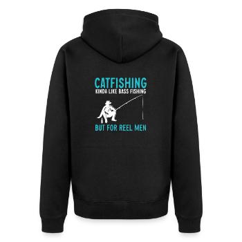 Pêche au poisson-chat Pêcheurs à la ligne - Veste à capuche bio Premium Unisexe - noir - Dos - Nico (187cm)