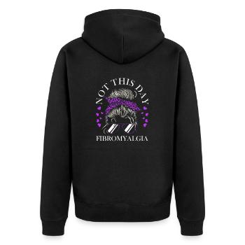 Nicht An Diesem Tag Fibromyalgie Krieger - Unisex Premium Bio Zip Hoodie - Schwarz - Hinten - Nico (187cm)
