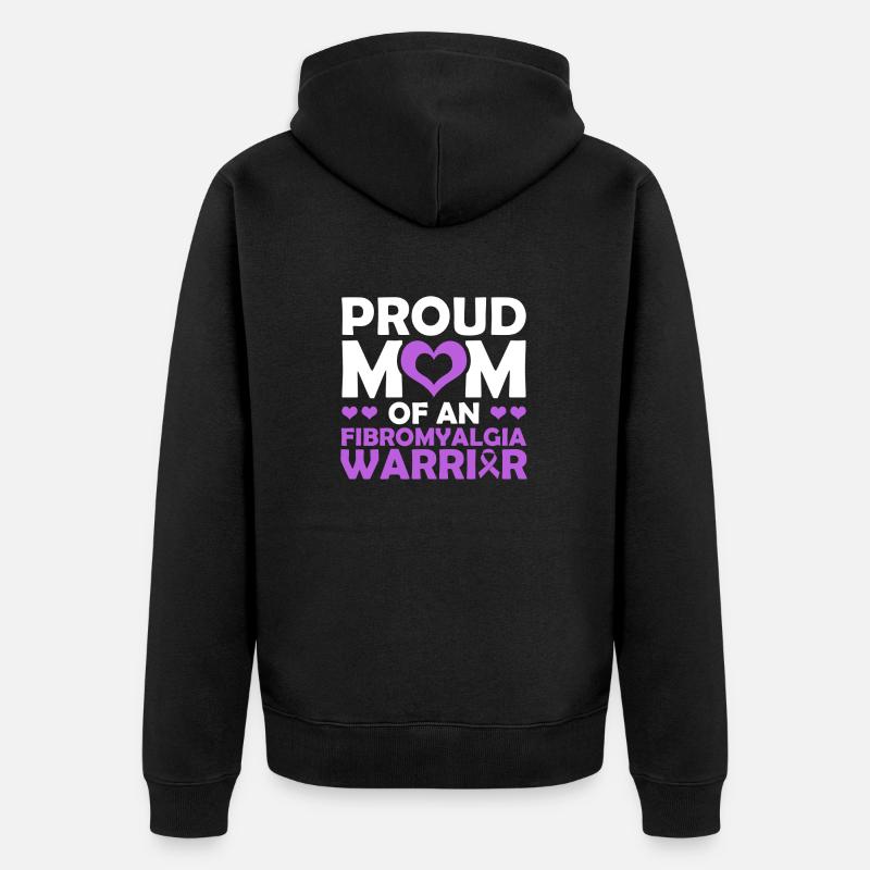 Stolze Mutter Eines Fibromyalgie-kriegers - Unisex Premium Bio Zip Hoodie - Schwarz