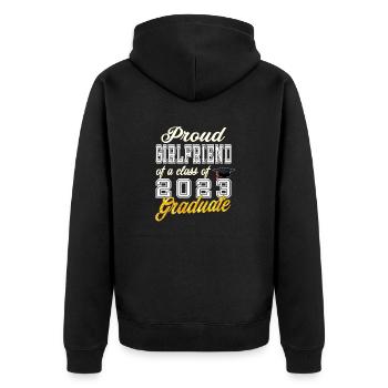 Girlfriend of Graduate - Proud Girlfriend of a Cla - Unisex Premium Organic Zip Hoodie - black - Back - Nico (187cm)