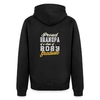 Graduation 2023 - Proud Grandpa of a Class of 2023 - Unisex Premium Organic Zip Hoodie - black - Back - Nico (187cm)