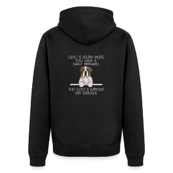 Saint-Bernard Chien Saint-Bernard - Veste à capuche bio Premium Unisexe - noir - Dos - Nico (187cm)