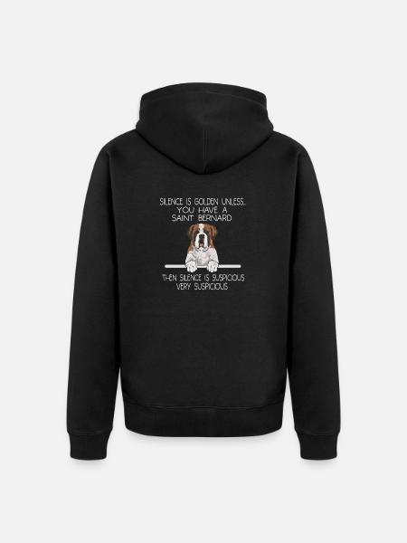 Saint-Bernard Chien Saint-Bernard - Veste à capuche bio Premium Unisexe - noir