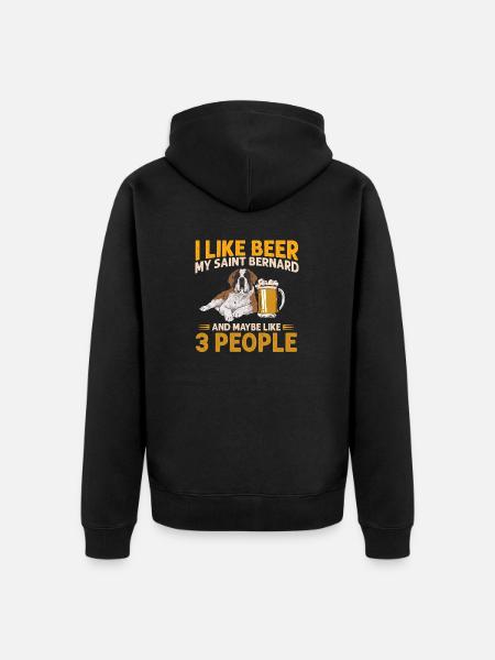 Bernhardiner St. Bernhardshund Hund - Unisex Premium Bio Zip Hoodie - Schwarz