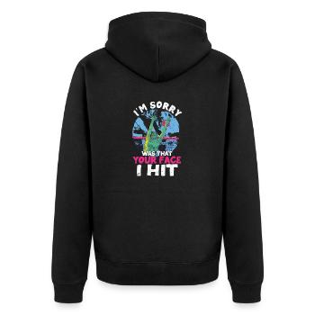 I'm sorry, that was your face that I - Unisex Premium Organic Zip Hoodie - black - Back - Nico (187cm)