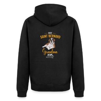 Saint-Bernard Chien Saint-Bernard - Veste à capuche bio Premium Unisexe - noir - Dos - Nico (187cm)