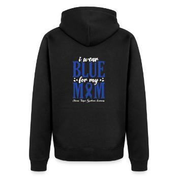 Je porte du bleu pour ma mère - prise de conscience de - Veste à capuche bio Premium Unisexe - noir - Dos - Nico (187cm)