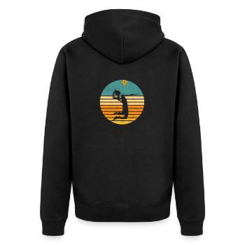 Joueur de volleyball Silhouette Retro Vintage Fans - Veste à capuche bio Premium Unisexe - noir - Dos - Nico (187cm)