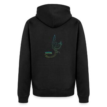 Guatemala Guatemalan Flagge DNA I Geschenk - Unisex Premium Bio Zip Hoodie - Schwarz - Hinten - Nico (187cm)