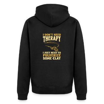 Trapschießen Skeet Tontaubenschießen - Unisex Premium Bio Zip Hoodie - Schwarz - Hinten - Nico (187cm)