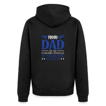 Proud father of a warrior with chronic - Unisex Premium Organic Zip Hoodie - black - Back - Nico (187cm)