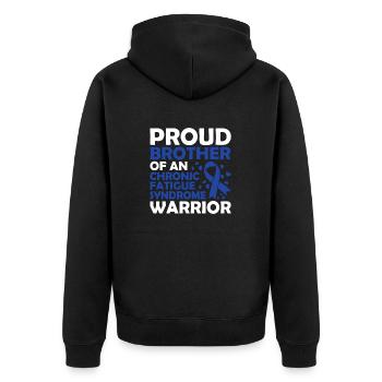 Proud brother of a warrior with chronic - Unisex Premium Organic Zip Hoodie - black - Back - Nico (187cm)