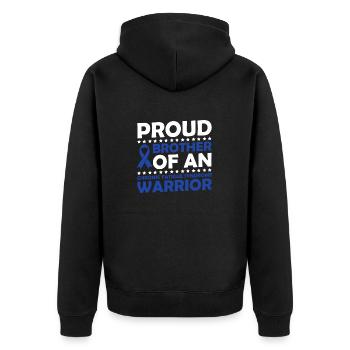 Proud mother of a warrior with chronic - Unisex Premium Organic Zip Hoodie - black - Back - Nico (187cm)