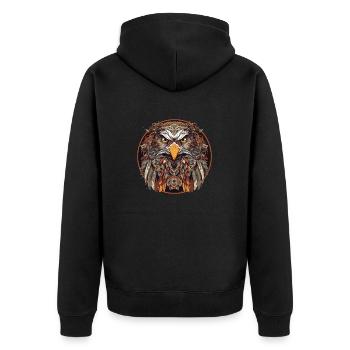 Steinadler - Unisex Premium Bio Zip Hoodie - Schwarz - Hinten - Nico (187cm)