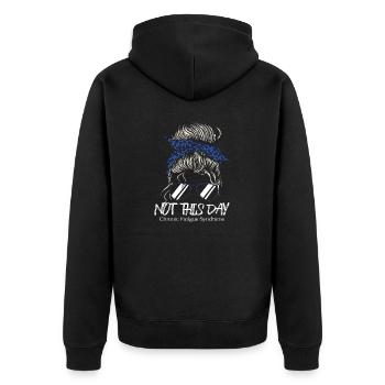 Not Today Chronic Fatigue Syndrome - Unisex Premium Organic Zip Hoodie - black - Back - Nico (187cm)