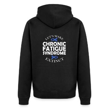 Lasst Uns Das Chronische Müdigkeitssyndrom - Unisex Premium Bio Zip Hoodie - Schwarz - Hinten - Nico (187cm)