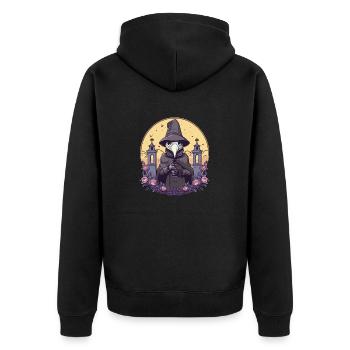 Pastel Goth Plague Doctor, Plague Doctor Kawaii - Unisex Premium Organic Zip Hoodie - black - Back - Nico (187cm)