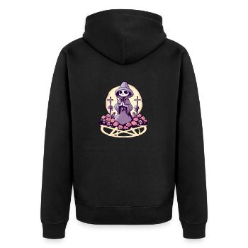 Pastel Goth Kawaii Cute Death Grim Reaper - Unisex Premium Organic Zip Hoodie - black - Back - Nico (187cm)