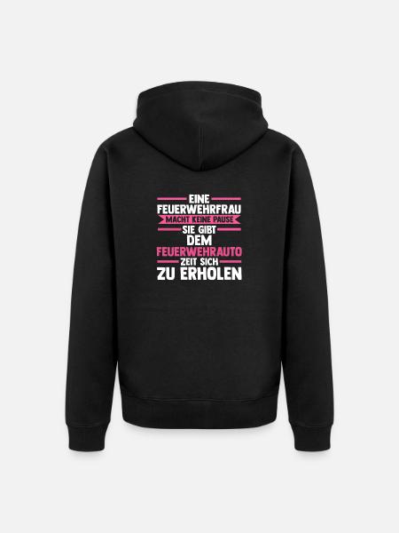 Feuerwehr Feuerwehrfrau - Unisex Premium Bio Zip Hoodie - Schwarz
