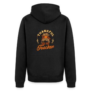 Une famille reconnaissante de Thanksgiving - Veste à capuche bio Premium Unisexe - noir - Dos - Nico (187cm)