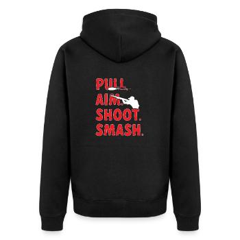 Tir au piège Tir au pigeon en argile Skeet - Veste à capuche bio Premium Unisexe - noir - Dos - Nico (187cm)