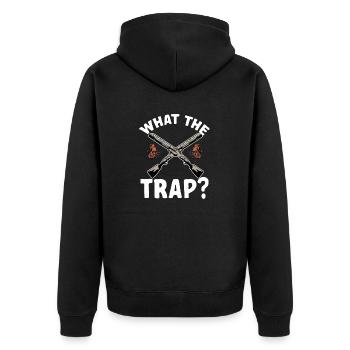 Trapschießen Skeet Tontaubenschießen - Unisex Premium Bio Zip Hoodie - Schwarz - Hinten - Nico (187cm)