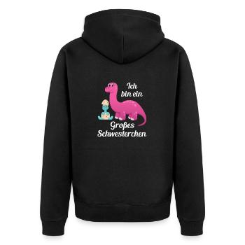 Best Sister Stolze Schwester Großes Schwesterchen - Unisex Premium Bio Zip Hoodie - Schwarz - Hinten - Nico (187cm)
