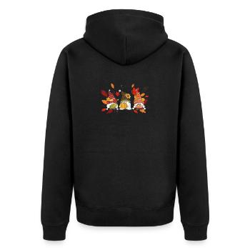 Pumpkin Gnome Autumn Autumn Cute Halloween - Unisex Premium Organic Zip Hoodie - black - Back - Nico (187cm)