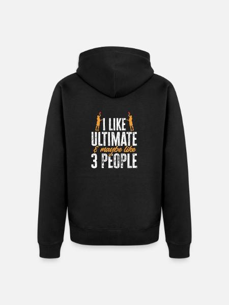 Ultimate Frisbee Throwing Disc - Unisex Premium Organic Zip Hoodie - black