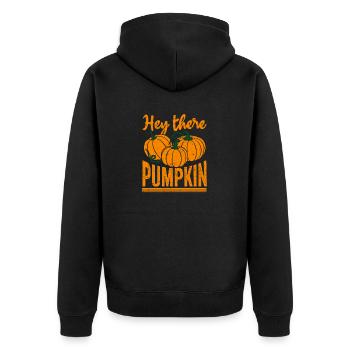 Hey There Pumpkin Funny Halloween Automne Saison Automne - Veste à capuche bio Premium Unisexe - noir - Dos - Nico (187cm)