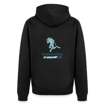 Dive Into The Sea Of Joy Retro Diver Designs - Unisex Premium Organic Zip Hoodie - black - Back - Nico (187cm)